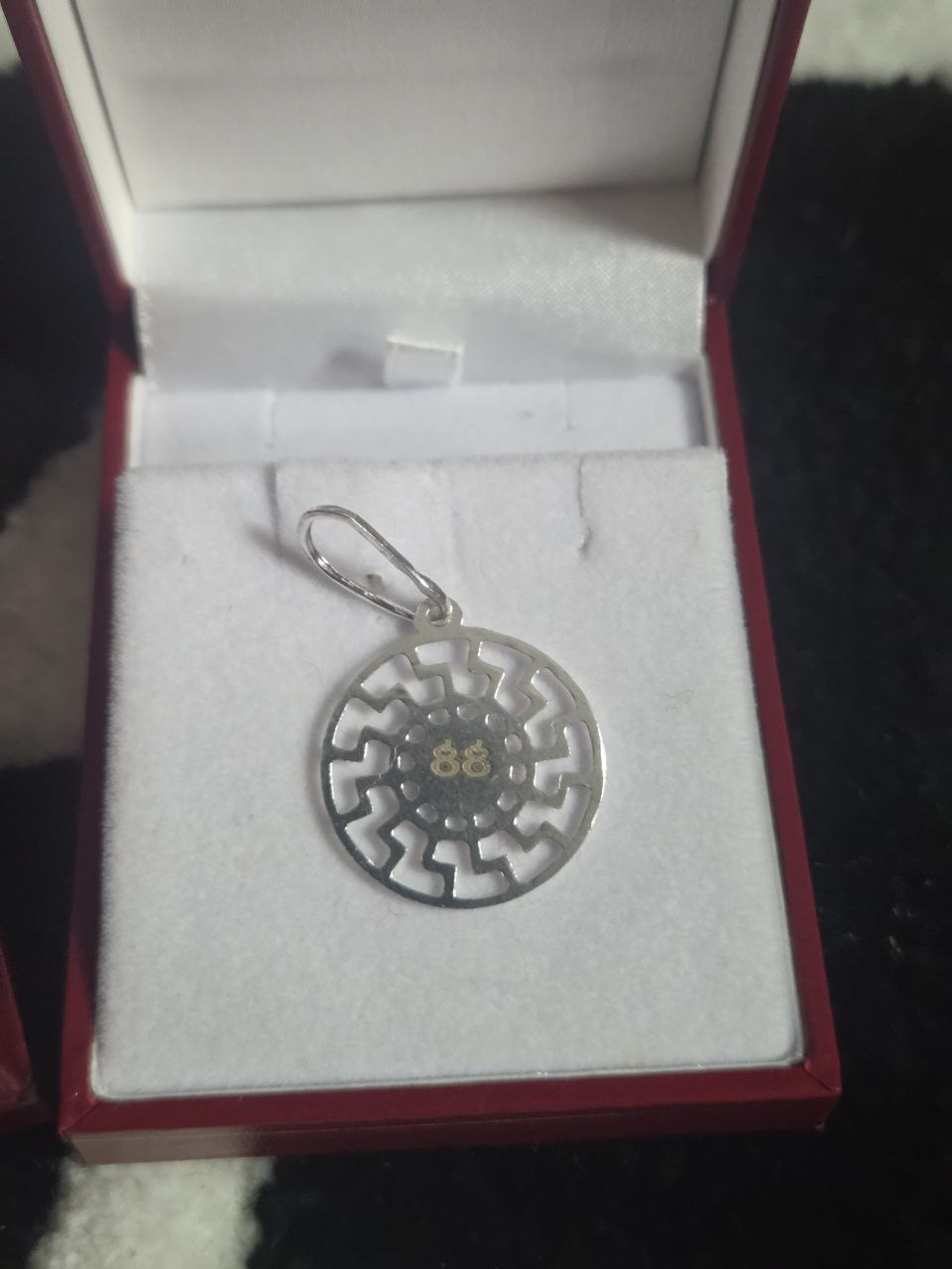 sterling sliver black sun pendant